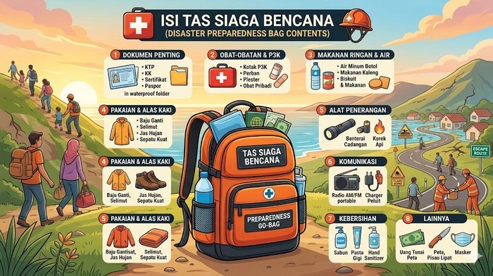Ilustrasi tas siaga bencana