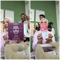 Skincare berupa sheet mask dari merek 111Skin serta krim pelembab dari Labore. Foto: Instagram/@thebridedept
