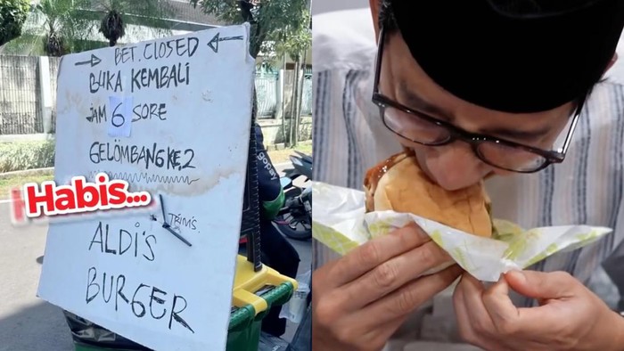 Kehabisan Aldis Burger, Sandiaga Uno Akhirnya Cicip 2 Burger Lokal Lain!