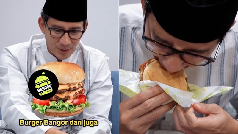 Kehabisan Aldi's Burger, Sandiaga Uno Akhirnya Cicip 2 Burger Lokal Lain!