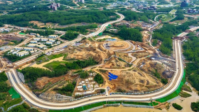 Proyek Kompleks Legislatif-Yudikatif di IKN yang diprediksi rampung 2028.