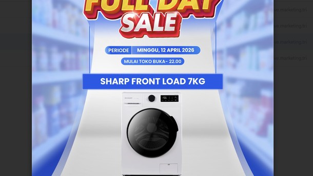 Mesin Cuci Front Load 7KG Cuma Rp 4 Jutaan di Transmart Full Day Sale