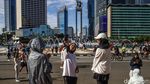 Usai Lebaran, CFD Kembali Dipadati Warga di Bundaran HI
