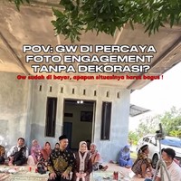 Cuma Pakai Tikar dan Dinding Polos, Hasil Foto Lamaran Ini Bikin Netizen Kagum