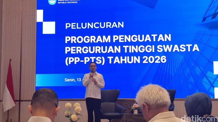 Peluncuran PP-PTS 2026 di Graha Diktisaintek, Jakarta Pusat, Senin (13/4/2026).