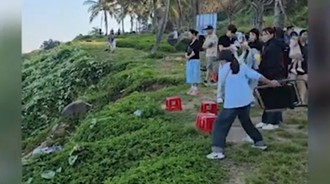 Takut Kena Razia, Penjual Kopi Lempar Kursi ke Jurang dan Ditonton Wisatawan