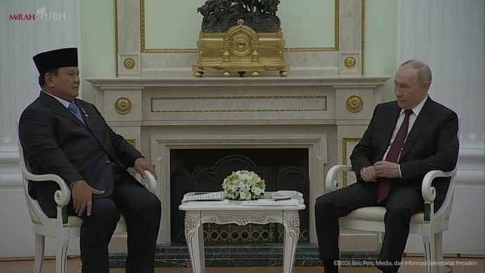 Presiden Prabowo Subianto dan Presiden Vladimir Putin