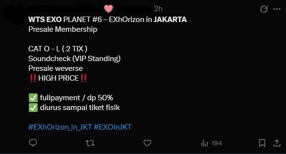 Reseller Tiket EXO EXhOrizon Jakarta 2026