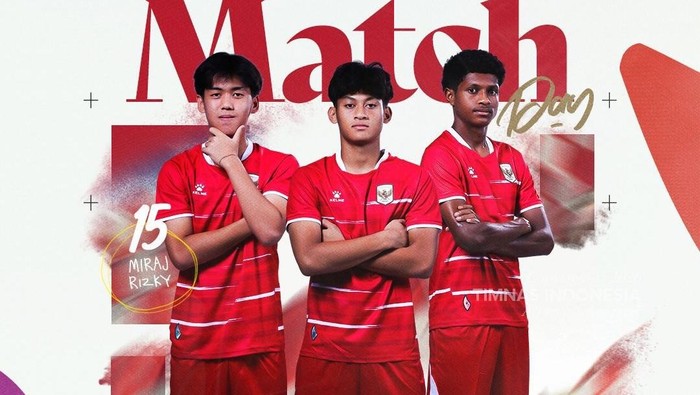 Timnas Indonesia U-17 Vs Timor Leste U-17 dalam laga pertama Grup A Piala AFF U-17 2026 malam ini.
