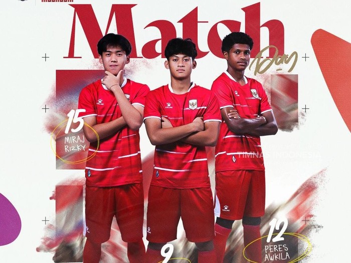 Timnas Indonesia U-17 Vs Timor Leste U-17 dalam laga pertama Grup A Piala AFF U-17 2026 malam ini.