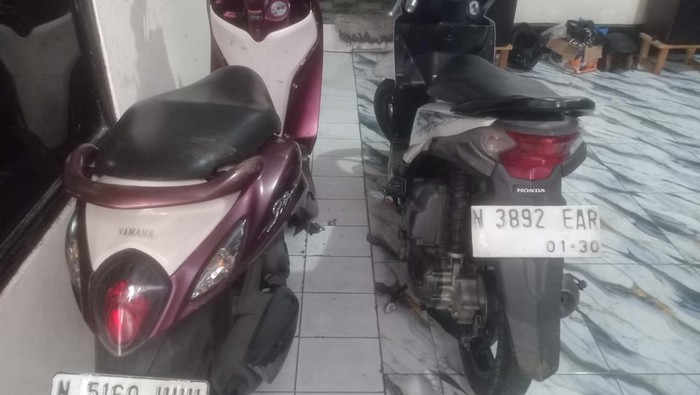 Barang bukti sindikat curanmor di Malang