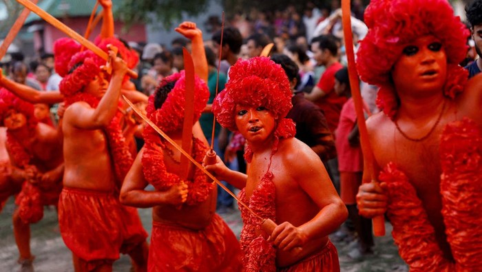 Hindu devotees celebrate the Lal Kach festival to mark the end of Bengali new year, in Munshiganj, Bangladesh, April 13, 2026. REUTERS/Mohammad Ponir Hossain