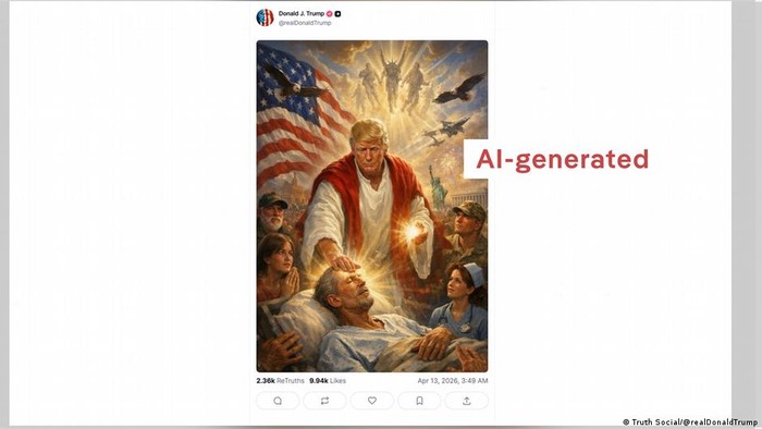Gambar AI Mirip Yesus Ancam Hubungan Trump dengan Pemilihnya