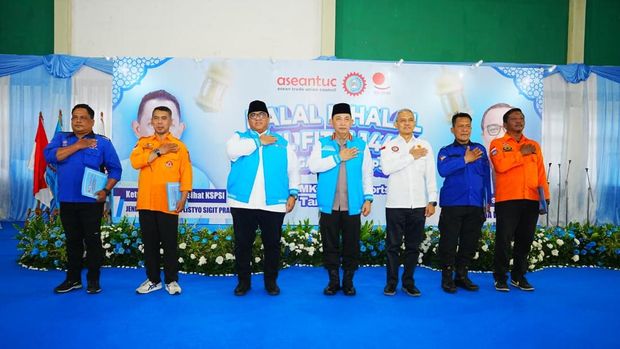 Kapolri Jenderal Listyo Sigit Prabowo menghadiri acara Halal Bihalal Idul Fitri 1447 H Keluarga Besar Konfederasi Serikat Pekerja Seluruh Indonesia (KSPSI) AGN. (dok Polri)