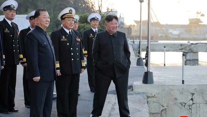 North Korean leader Kim Jong Un observes as strategic cruise missiles and anti-warship missiles are test-fired from the destroyer Choe Hyon, North Korea, April 12, 2026, in this photo released by North Korea's Korean Central News Agency (KCNA), April 14, 2026. KCNA via REUTERS ATTENTION EDITORS - THIS IMAGE WAS PROVIDED BY A THIRD PARTY. REUTERS IS UNABLE TO INDEPENDENTLY VERIFY THIS IMAGE. NO THIRD PARTY SALES. SOUTH KOREA OUT. NO COMMERCIAL OR EDITORIAL SALES IN SOUTH KOREA.