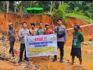 Polisi Temukan Sebuah Mesin di Titik Lokasi Dugaan PETI Sekadau Hulu
