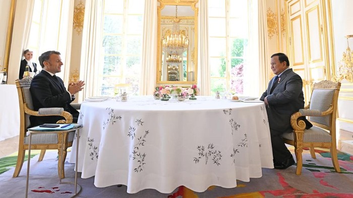Presiden Prabowo Subianto melanjutkan rangkaian diplomasi dengan Presiden Prancis Emmanuel Macron di Istana Elysee, Paris, Selasa (14/4/2026). Prabowo disambut pasukan kehormatan Prancis saat tiba di Istana Elysee.
