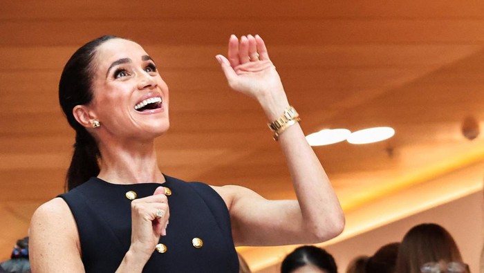 Meghan, the Duchess of Sussex, reacts during a visit to the Royal Childrens Hospital in Melbourne, Australia, April 14, 2026. REUTERS/Mark Peterson