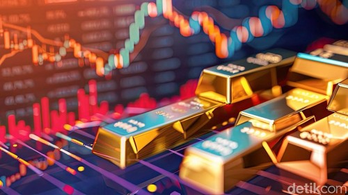 Ilustrasi transaksi emas digital.