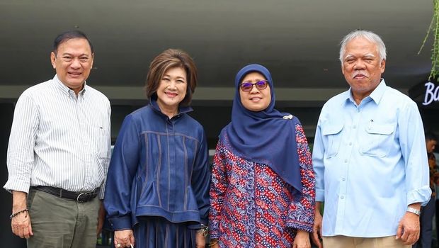 Kepala Otorita Ibu Kota Nusantara Basuki Hadimuljono menerima kunjungan Agus Martowardojo di Nusantara, Kalimantan Timur. (Instagram/basukihadimuljono)