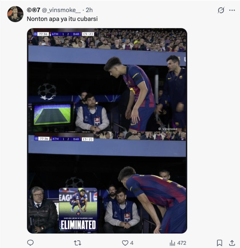 Meme Barca Tersingkir dari Liga Champions