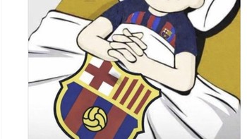 Menunggu tanpa kepastian. Meme ini menggambarkan penantian panjang fans Barcelona yang belum juga berbuah trofi. Foto: X.com