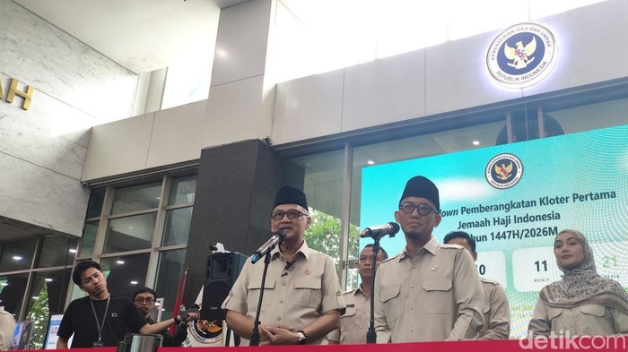 Menteri Haji dan Umrah RI Mochamad Irfan Yusuf (Gus Irfan) bersama Wakil Menteri Haji dan Umrah RI Dahnil Anzar Simanjuntak.