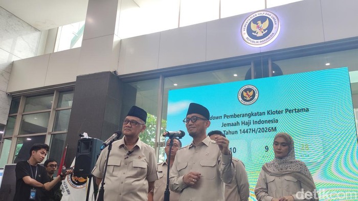 Menteri Haji dan Umrah RI Mochamad Irfan Yusuf (Gus Irfan) bersama Wakil Menteri Haji dan Umrah RI Dahnil Anzar Simanjuntak.