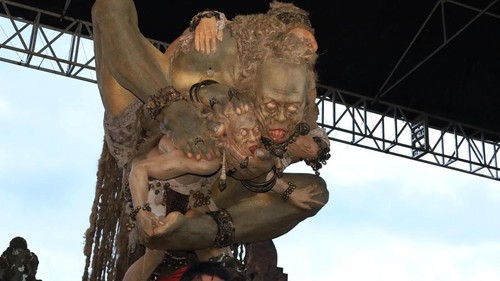 Ogoh-ogoh Tugu Mayang karya Sekaa Teruna (ST) Pandawa Banjar Tarukan, Desa Adat Mas, Kecamatan Ubud, Gianyar, Bali. (Foto: Aryo Mahendro/detikBali)