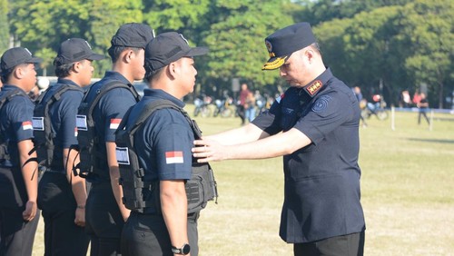 Pembentukan Satuan Tugas (Satgas) Patroli Keimigrasian bertajuk Dharma Dewata di lapangan Niti Mandhala Renon, Rabu (15/4/2026). (Dokumentasi Ditjen Imigrasi)