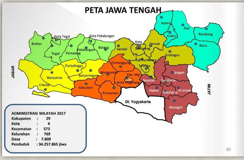 Peta 6 Karesidenan di Jawa Tengah dan Daftar Wilayahnya Peta 6 Karesidenan di Jawa Tengah dan Daftar Wilayahnya