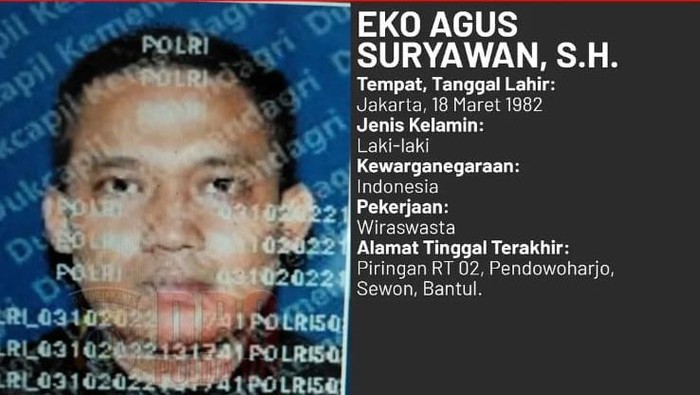 Polda DIY memburu Eko Agus Suryawan (44) karena kasus penipuan atau penggelapan yang menyebabkan korbannya merugi ratusan juta rupiah.