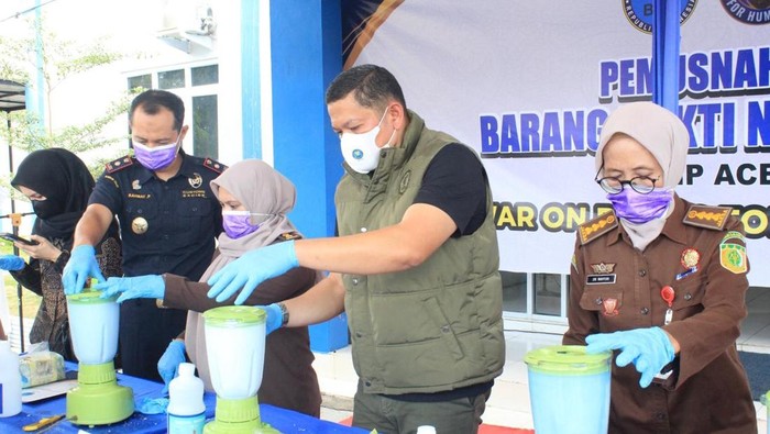 BNN Aceh musnahkan 4,9 Kg sabu (dok. Istimewa)