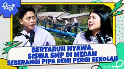 Video: Bertaruh Nyawa, Siswa SMP di Medan Seberangi Pipa Demi Pergi Sekolah