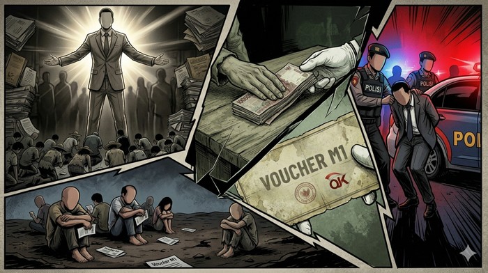 Ilustrasi komik Sekte Penghapus Utang di Cirebon.