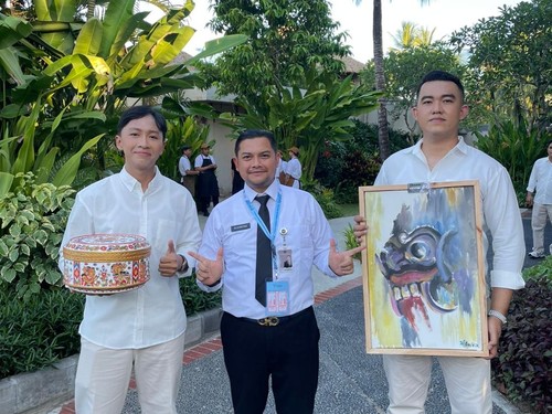 Karya seni warga binaan Rutan Klungkung yang dipamerkan di ajang World Congress on Probation and Parole yang digelar 14-17 April di The Westin Resort Nusa Dua. Dok. Humas Rutan Klungkung.