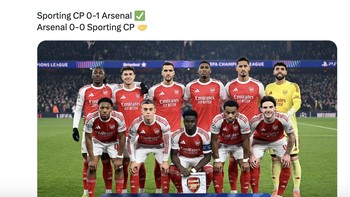 Catatan pertandingan Arsenal di Liga Champions yang tak terkalahkan. Foto: X.com