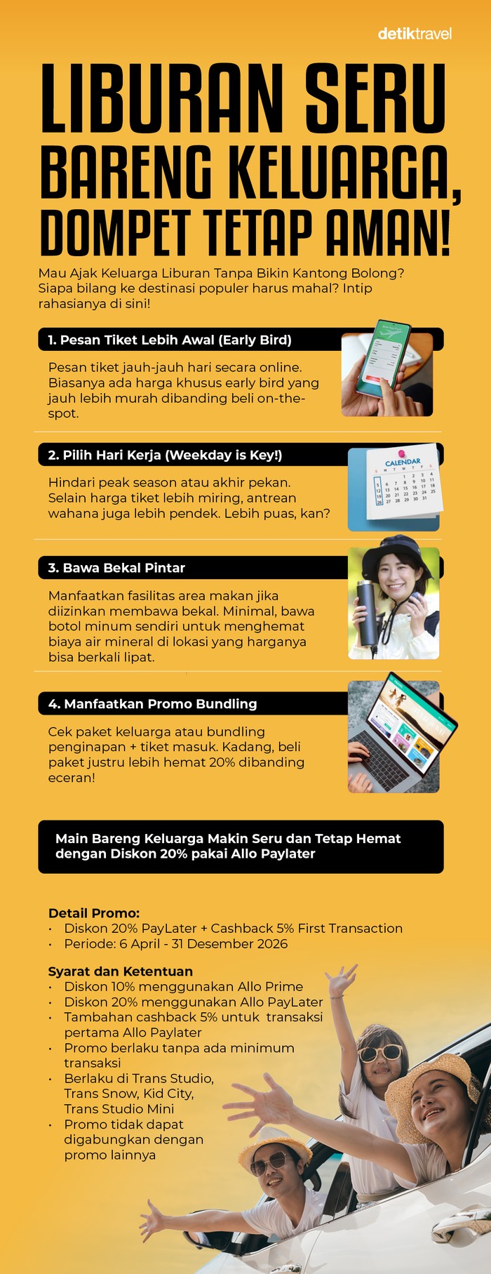 Main bareng keluarga kini makin seru tanpa harus khawatir soal biaya. Lewat promo terbaru, pengunjung bisa menikmati berbagai wahana hiburan dengan diskon hingga 20% menggunakan Allo PayLater.