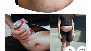 Tas pinggang perut buncit. Perut six pack terlalu mainstream, ini langsung “dad bod” realistis. Bonus bisa simpan minuman. Foto: Boredpanda