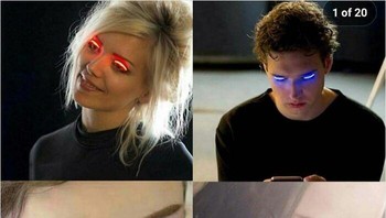 Bulu mata LED menyala. Kalau biasanya mata berbinar karena cinta, yang ini karena baterai. Siap jadi pusat perhatian di gelapnya malam. Foto: Boredpanda