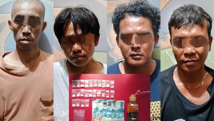 Empat pria di Prabumulih ditangkap saat sedang asyik pesta sabu