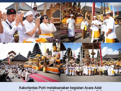 Kakorlantas Upacara Adat-Doa Bersama di Pura Besakih