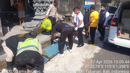 Pria asal Bogor ditemukan meninggal dunia di Banjar Dinas Lumajang, Desa Samsam, Kecamatan Kerambitan, Tabanan, Jumat (17/4/2026). (Istimewa)