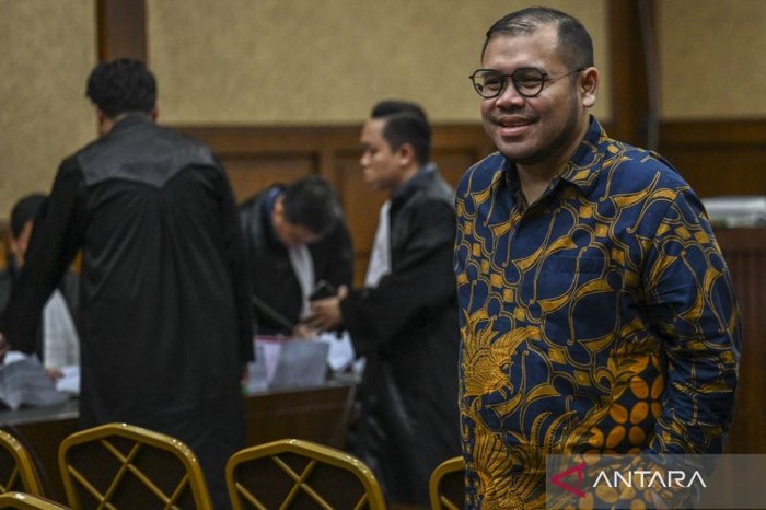 Terdakwa Ibrahim Arief saat menjalani sidang lanjutan dengan agenda tuntutan di Pengadilan Tipikor, Jakarta, Kamis (16/4/2026).  ANTARA FOTO/Galih Pradipta/kye (ANTARA FOTO/GALIH PRADIPTA)