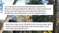 Dalam Instagram Story Pribadinya dilihat pada Jumat (17/4/2026), Wendy mengucapkan turut berduka atas meninggalnya pendaki asal Binjai, Kris Biantoro di Gunung Leuser. Sebelumnya Wendy ramai dikabarkan ada dalam rombongan bersama Kris Biantoro. Foto: Instagram @wendywalters
