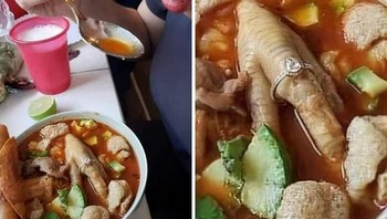 Kok kepikiran cincinnya ditaruh di kaki ayam. Foto: Bored Panda