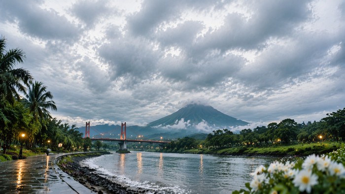 Ilustrasi cuaca berawan di Jatim.