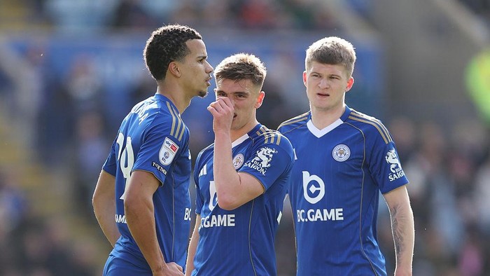 LEICESTER, ENGLAND - APRIL 3: Patson Daka of Leicester City celebrates after scoring to make it 1-0 during the Sky Bet Championship match between Leicester City and Preston North End at King Power Stadium on April 3, 2026 in Leicester, United Kingdom. (Photo by Plumb Images/Leicester City FC via Getty Images)