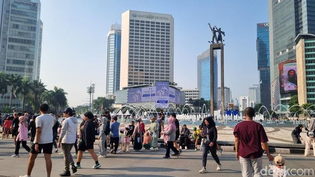 CFD Bundaran HI pagi ini. (Taufiq/detikcom)