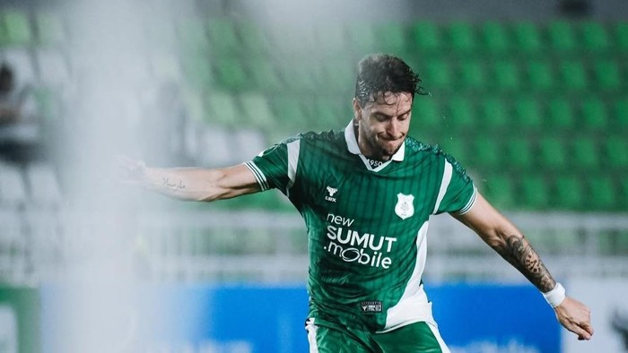 Felipe Cadenazzi yang mencetak gol bagi PSMS Medan saat melawan Sriwijaya FC (Dok. PSMS Medan)